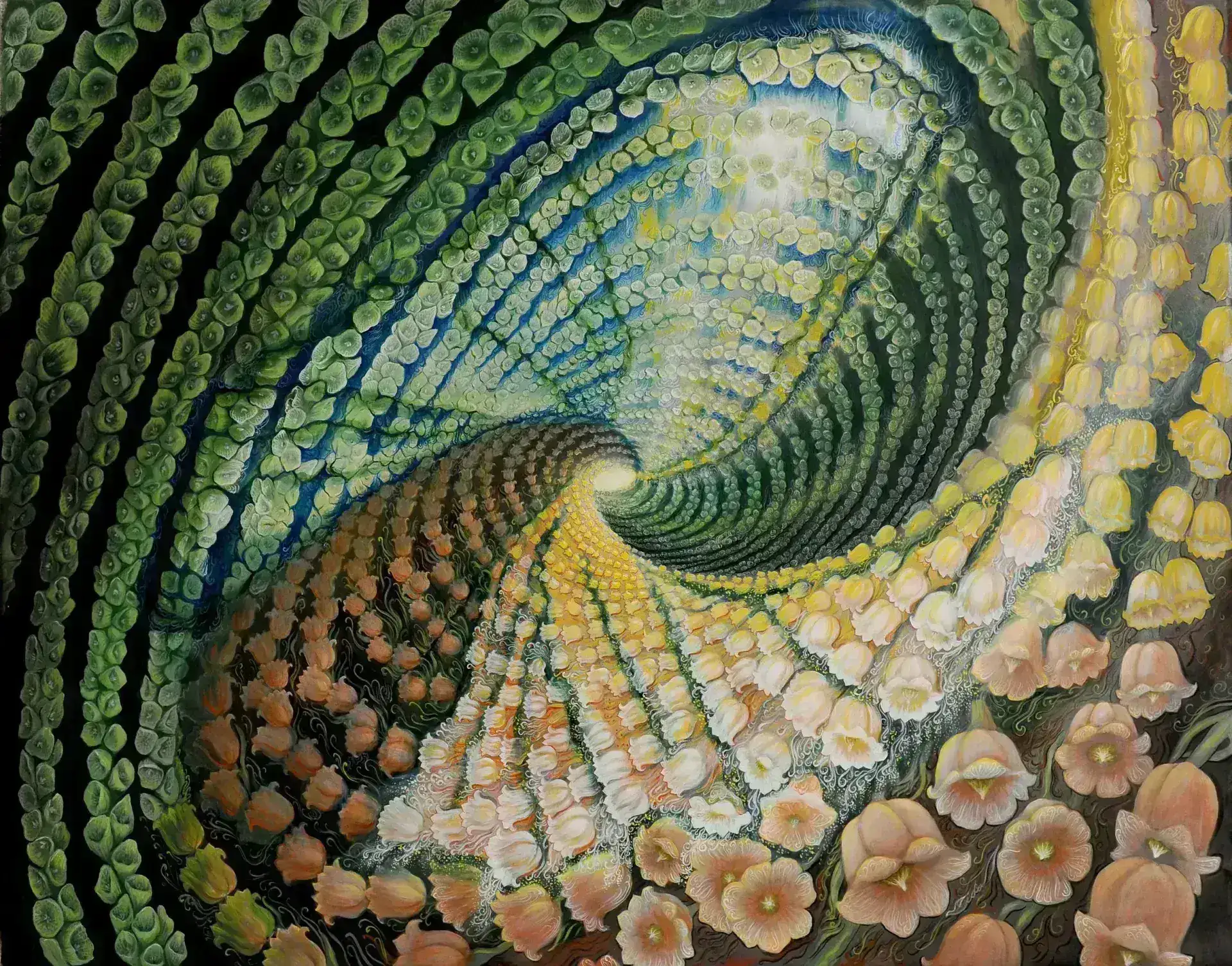 Affinity, a floral painting by Lida Sherafatmand.